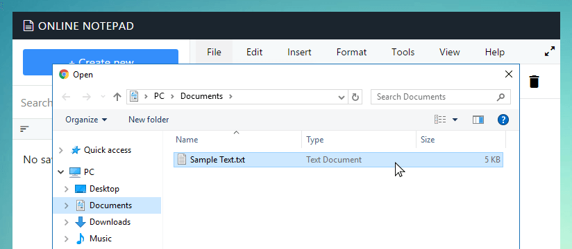 Open file dialog in Exitseo